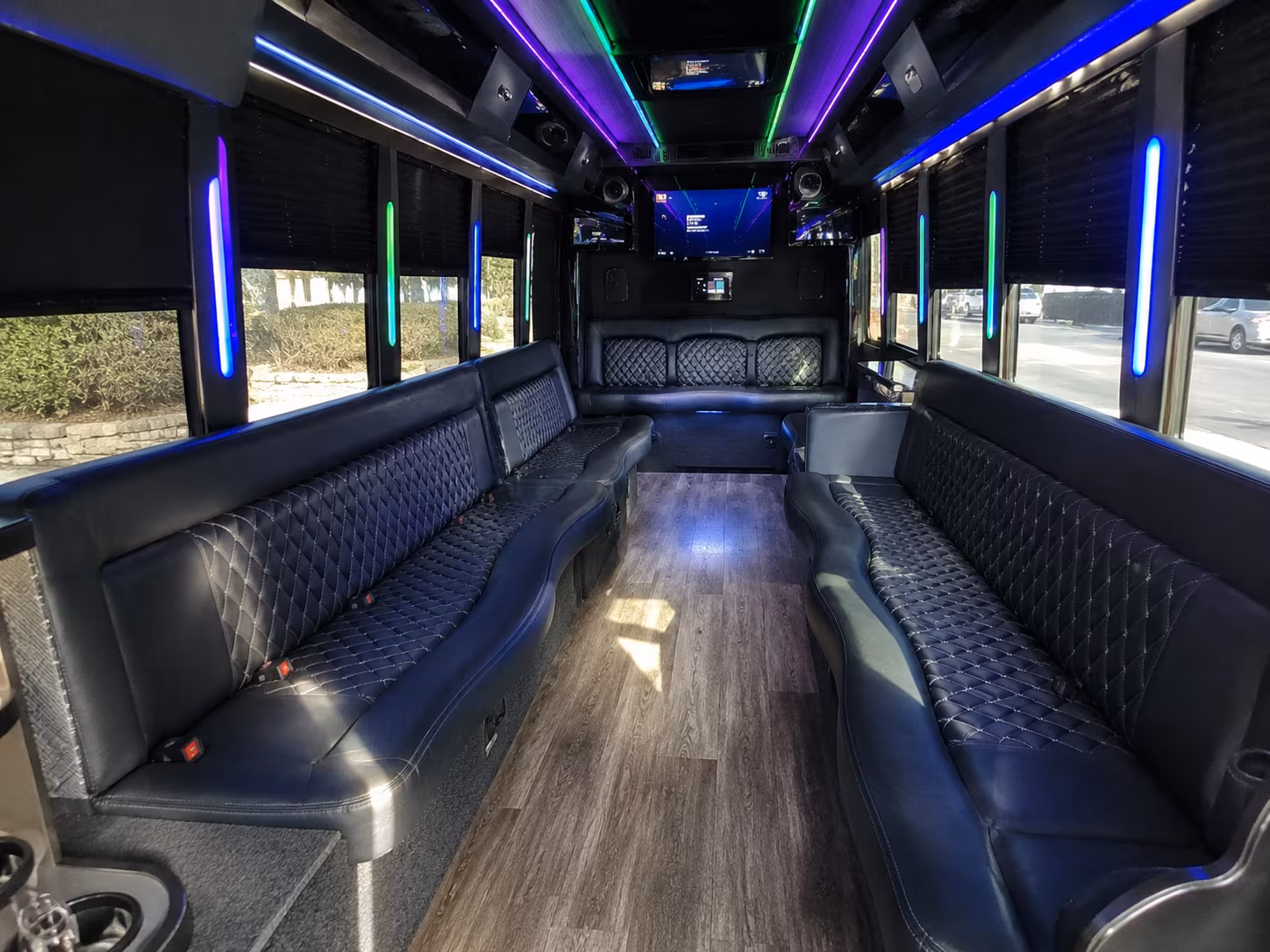 delano 15 passenger party bus interior