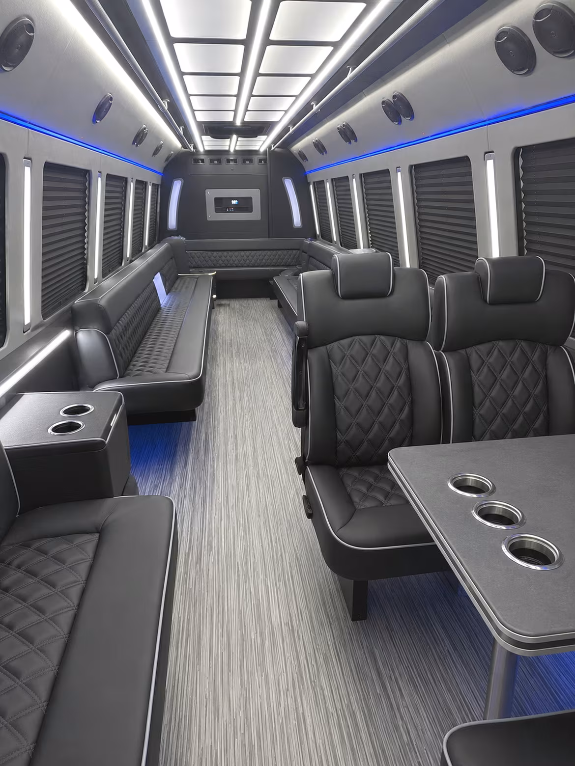 delano 25 passenger party bus inside