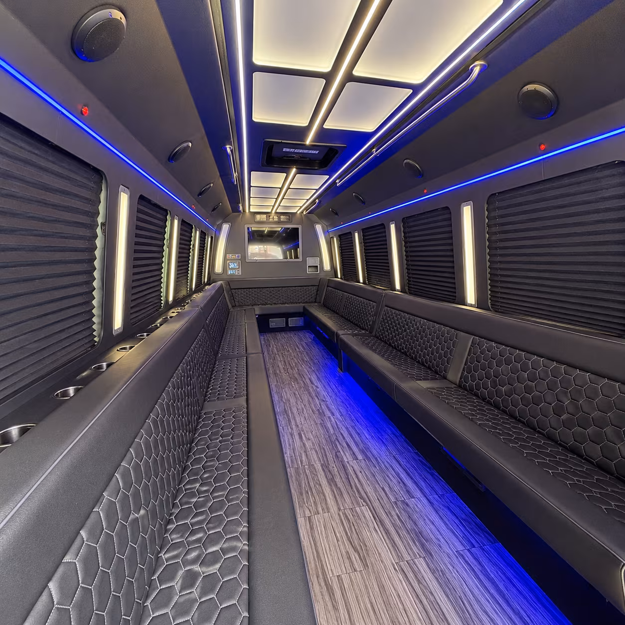 delano 30 passenger party bus interior