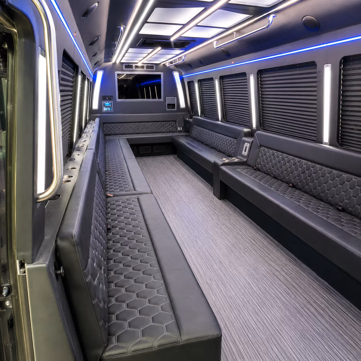 delano 40 passenger party bus interior