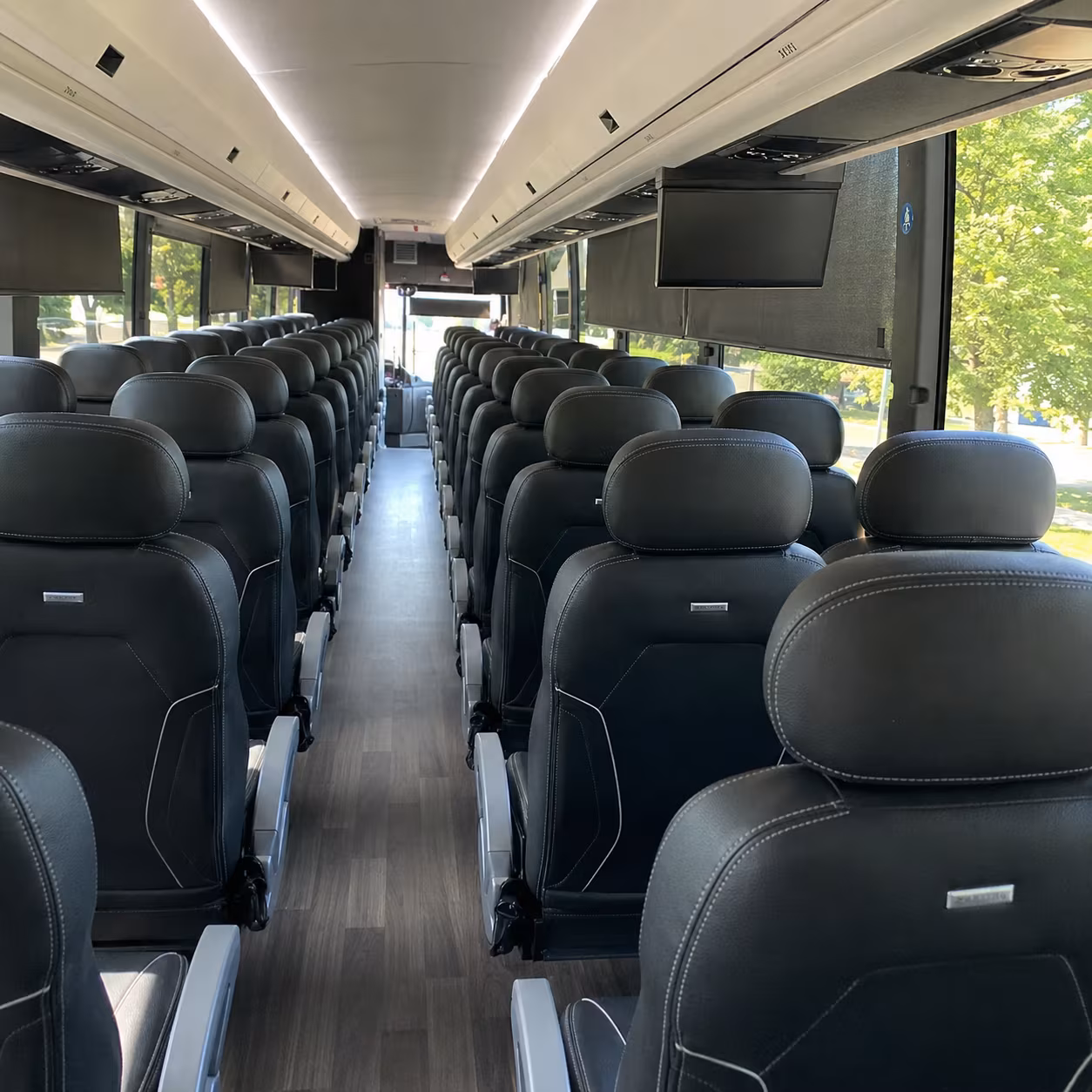 modesto charter bus rental interior