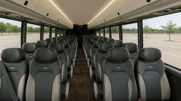 Interior of Charter Bus Company Modesto's 28 Passenger Mini bus in Modesto