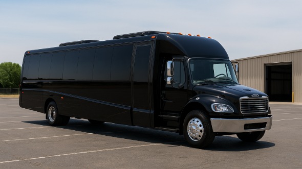 Exterior of Charter Bus Company Modesto's 28 Passenger Mini bus in Modesto