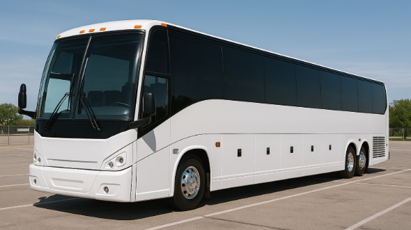 Exterior of Charter Bus Company Modesto's 54 Passenger Charter Bus in Modesto