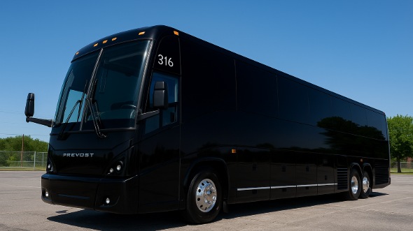 Exterior of Charter Bus Company Modesto's 56 Passenger Charter Bus in Modesto