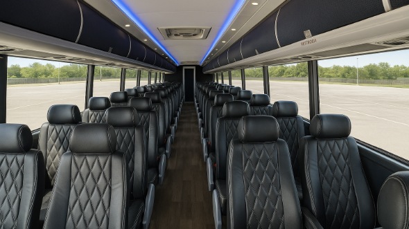 delano 50 passenger charter bus inside