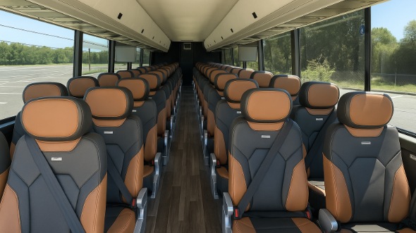 delano 54 passenger charter bus inside