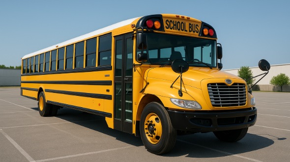 Exterior of Charter Bus Company Modesto's School Bus in Modesto