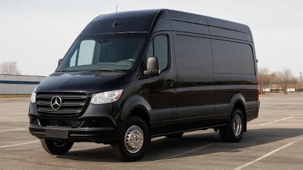 Exterior of Charter Bus Company Modesto's Sprinter Van Rental With Driver in Modesto